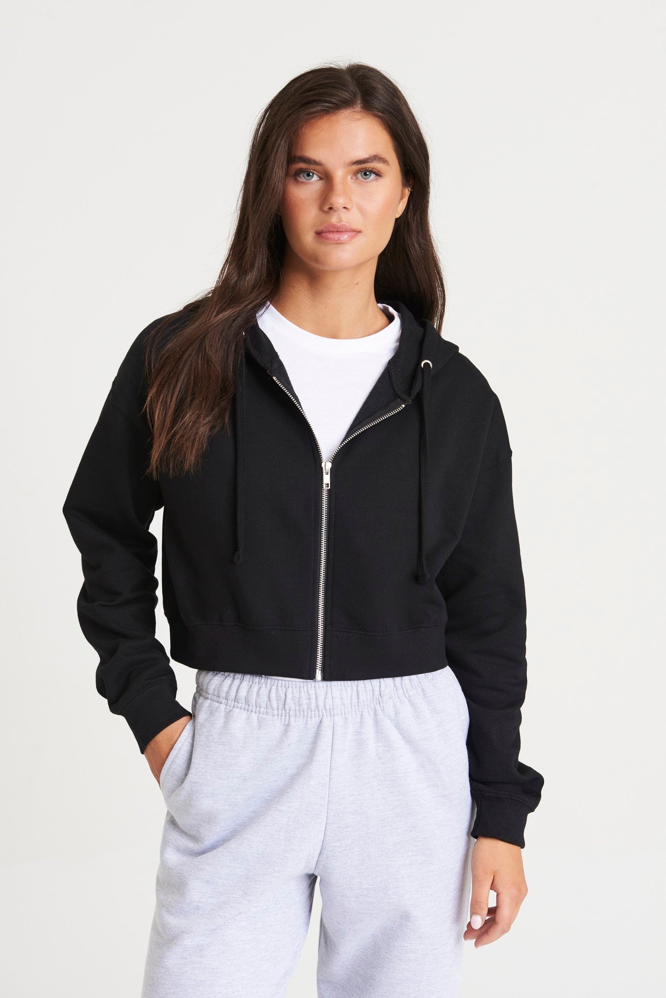 AWDis Just Hoods Women's fashion cropped zoodie