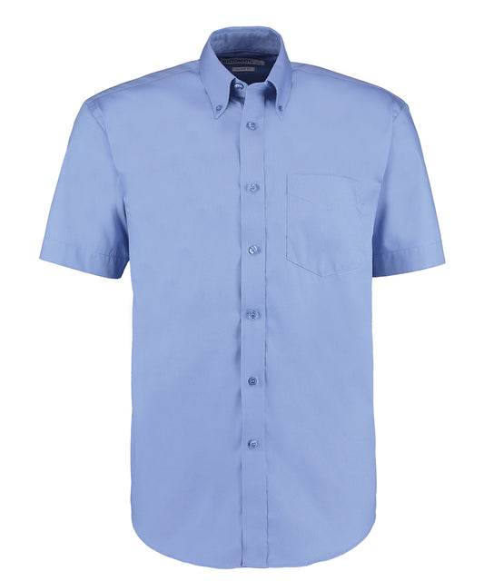 Kustom Kit Corporate Oxford shirt short-sleeved (classic fit) - Mid Blue