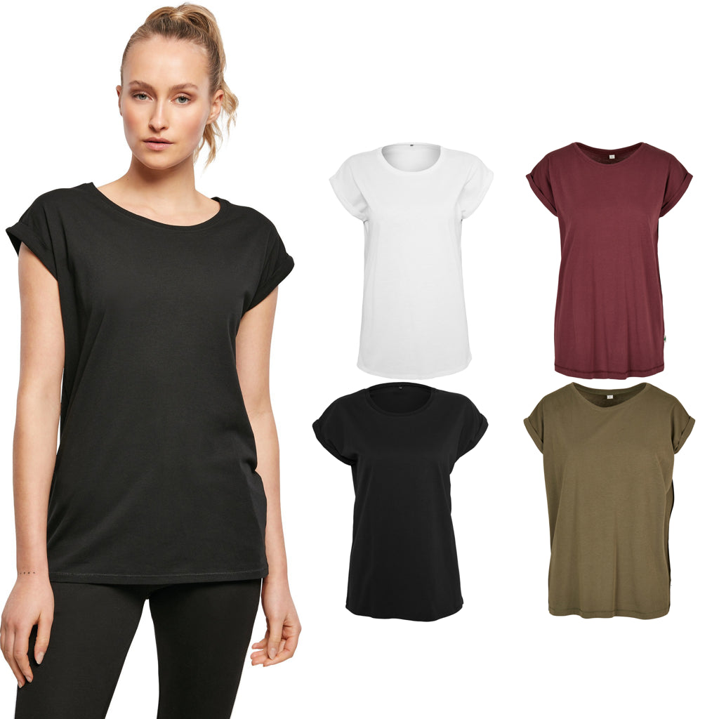 Build Your Brand Women's organic extended shoulder tee