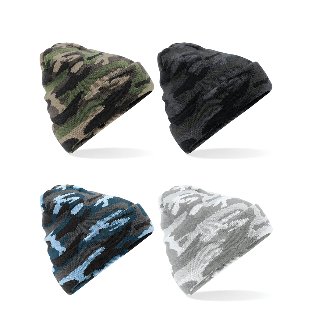 Beechfield Camo cuffed beanie