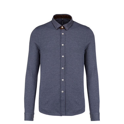 Kariban Long-sleeved jacquard knit shirt