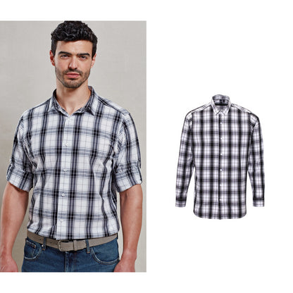 Premier Ginmill check cotton long sleeve shirt