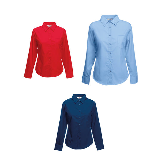 Fruit of the Loom Ladyfit poplin long sleeve shirt