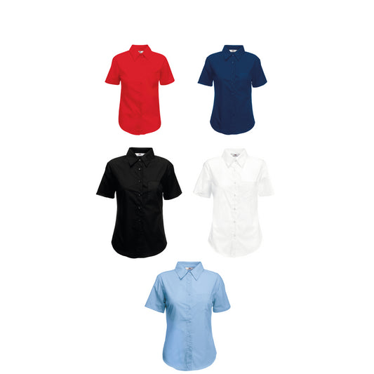 Fruit of the Loom Ladyfit poplin short sleeve shirt