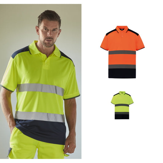 Yoko Hi-vis two-tone polo shirt (HVJ220)