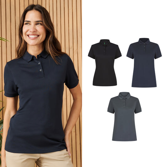 Henbury Women’s recycled polyester polo shirt