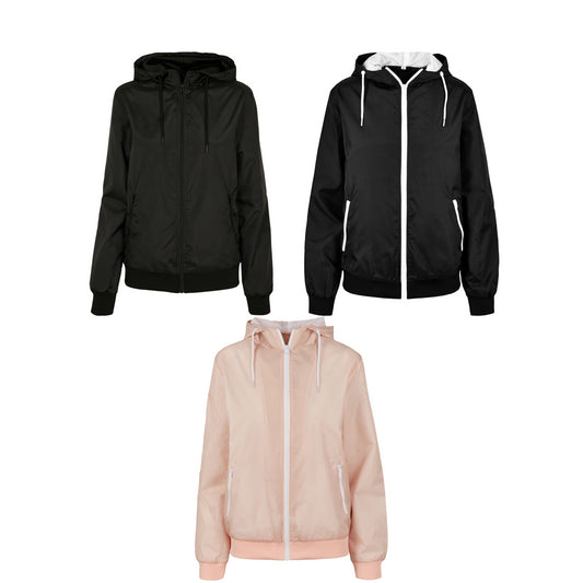 Build Your Brand Women’s two-tone tech windrunner jacket