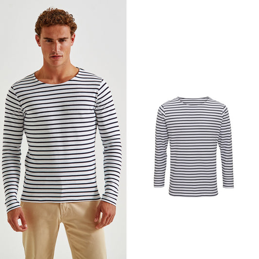 Asquith & Fox Men's Marinière coastal long sleeve tee