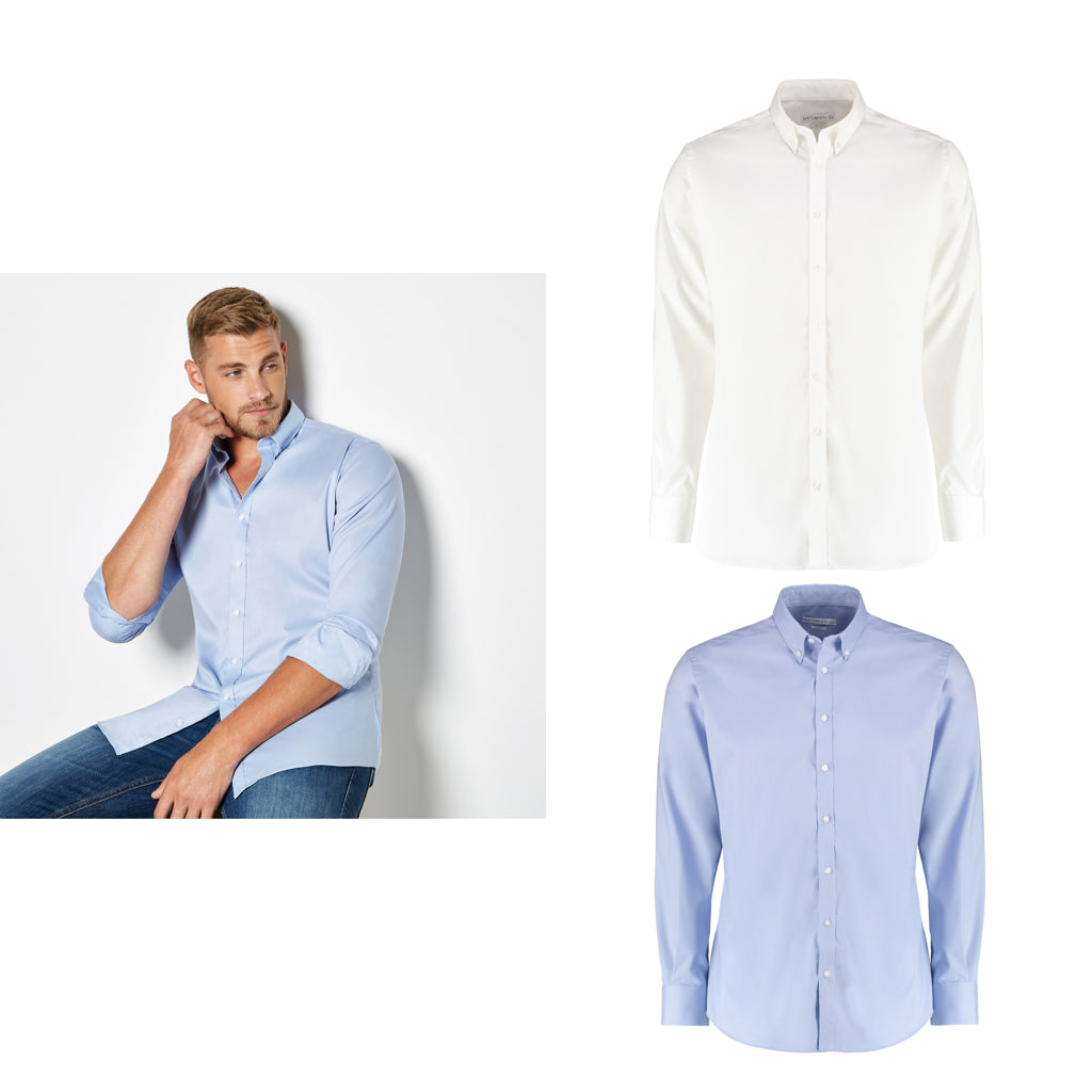 Kustom Kit Stretch Oxford shirt long-sleeved (slim fit)