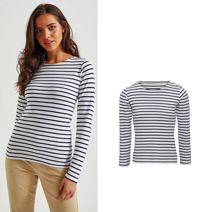 Asquith & Fox Women's Marinière coastal long sleeve tee