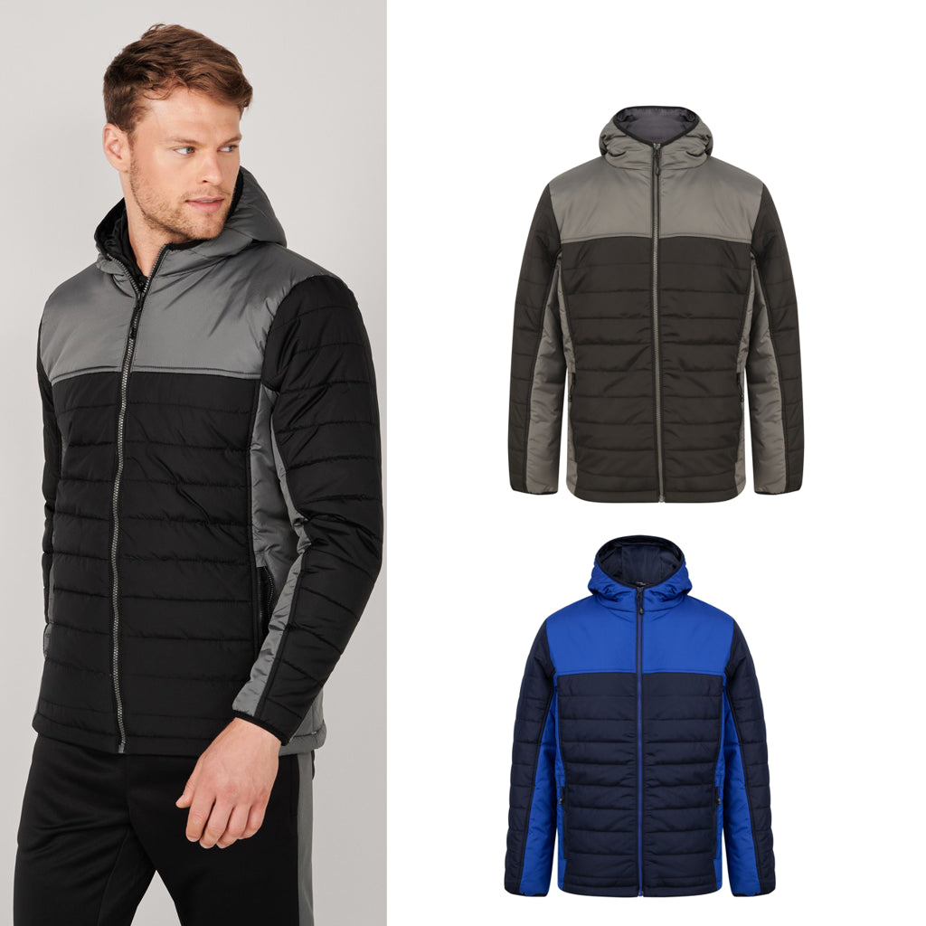 Finden & Hales Hooded contrast padded jacket