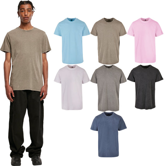 Build Your Brand Acid washed round neck tee