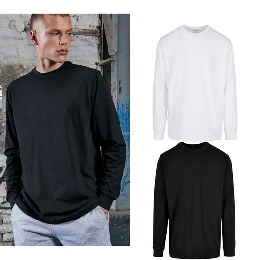 Build Your Brand Organic long sleeve with cuff rib