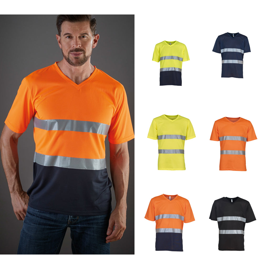 Yoko Hi-vis top cool super light v-neck t-shirt (HVJ910)