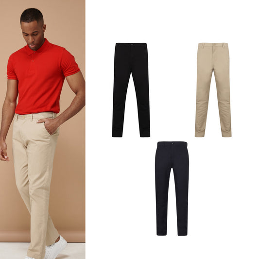 Henbury Stretch chinos with flex waistband