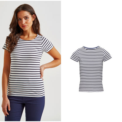 Asquith & Fox Women's Marinière coastal short sleeve tee