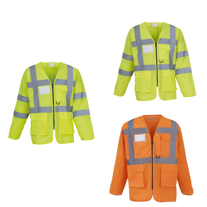 Yoko Hi-vis executive long sleeve waistcoat (HVJ800)