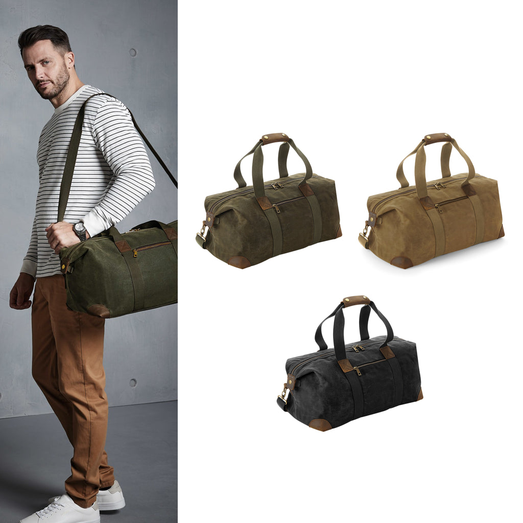 Quadra Heritage waxed canvas holdall