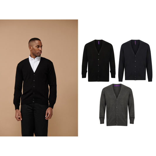 Henbury V-button cardigan