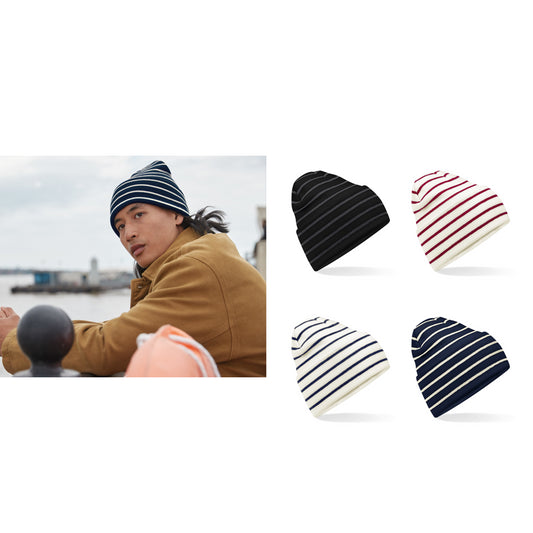 Beechfield Original deep-cuffed striped beanie