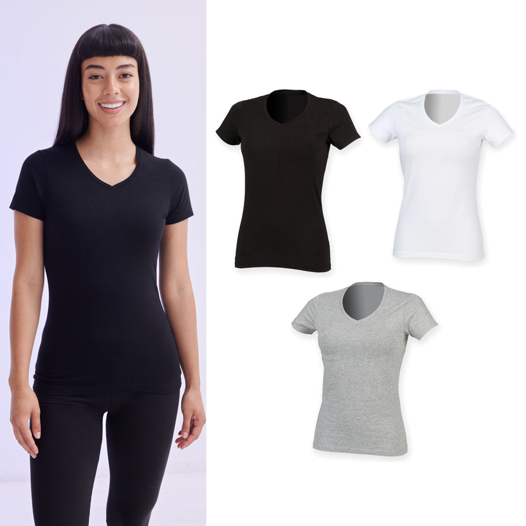 SF Feel good women's stretch v-neck t-shirt