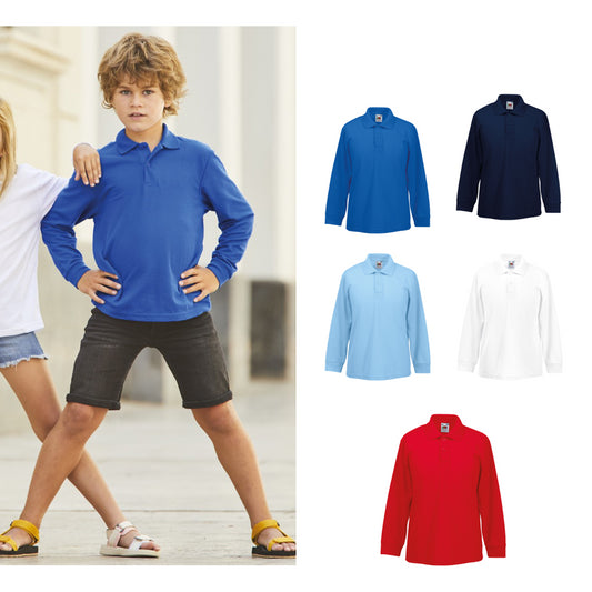 Fruit of the Loom Kids long sleeve 65/35 polo