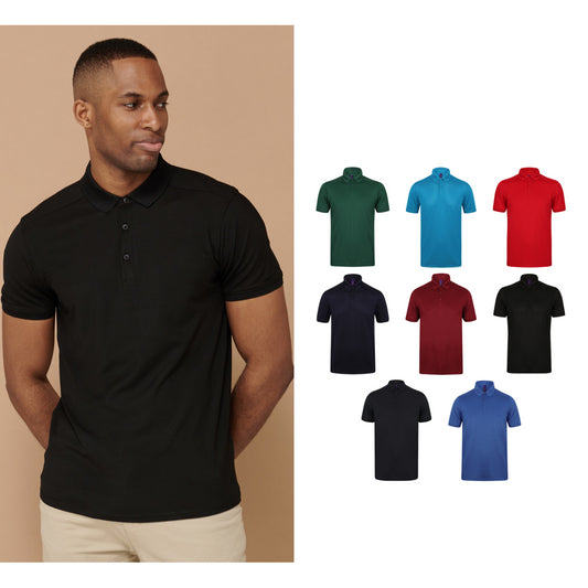 Henbury Stretch polo shirt with wicking finish (slim fit)