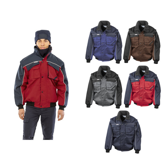 Result Workguard Work-Guard zip sleeve heavy-duty pilot jacket