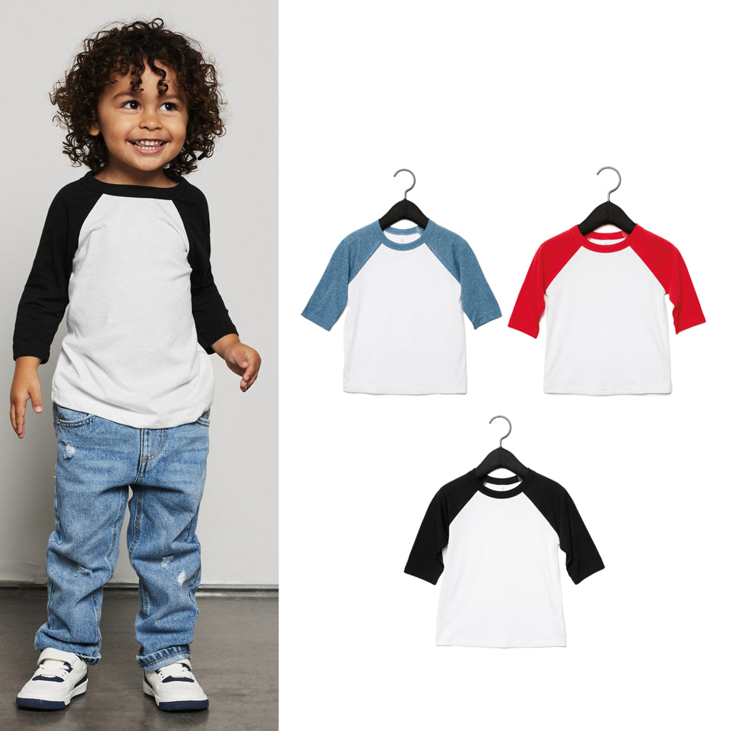 Bella Canvas Toddler ¾ sleeve baseball tee