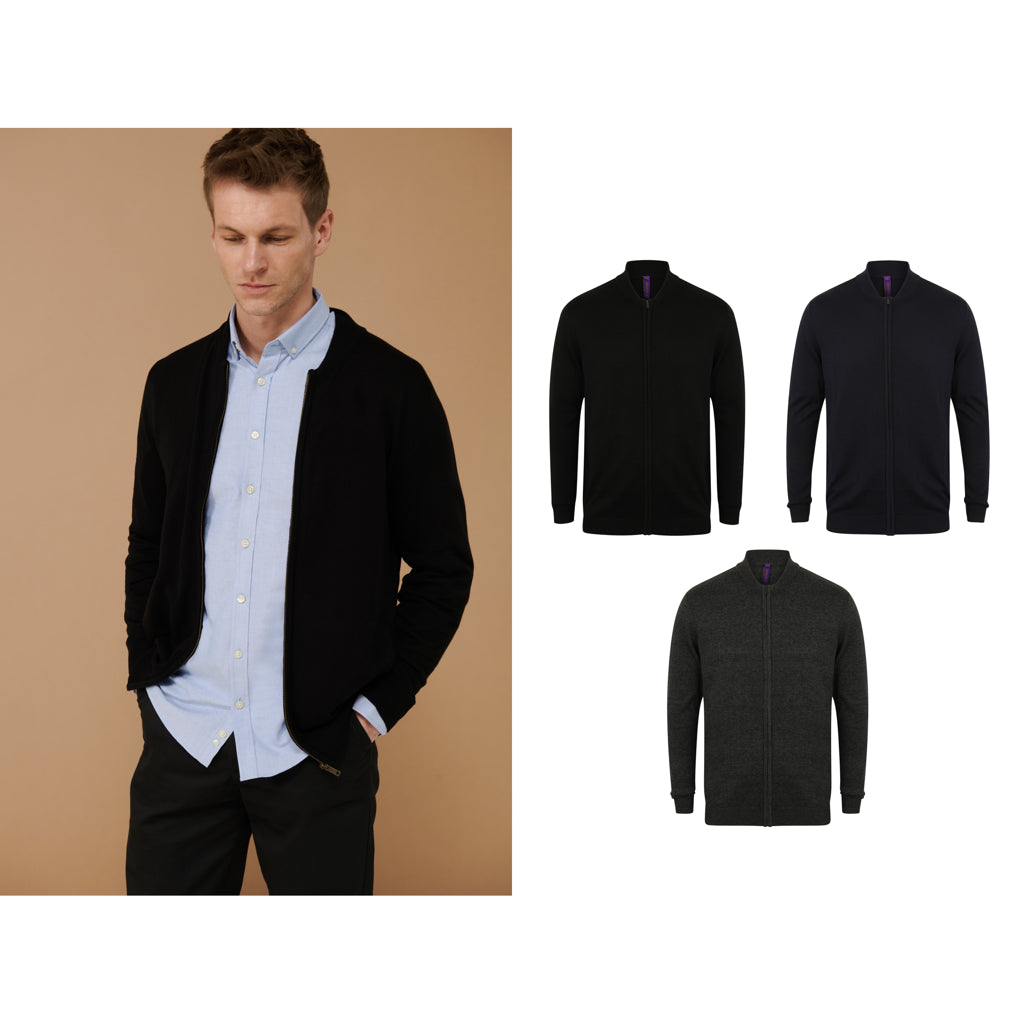 Henbury Unisex zip-through cardigan