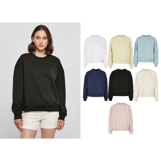 Build Your Brand Women’s oversized crew neck sweatshirt