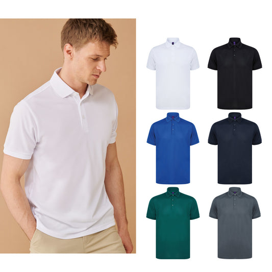 Henbury Recycled polyester polo shirt