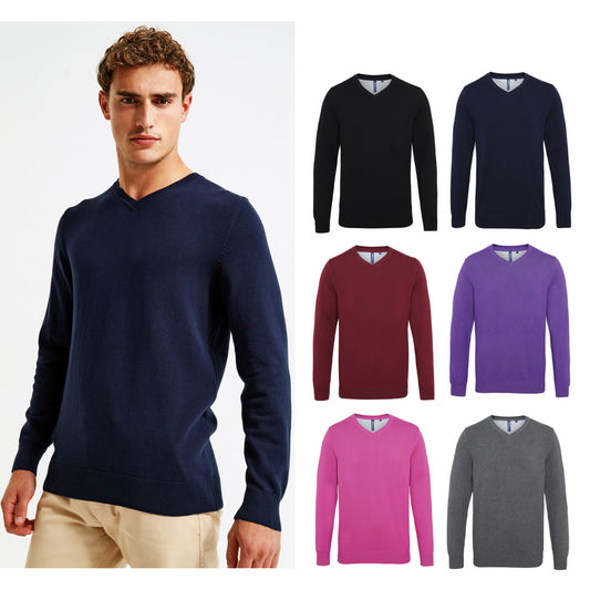 Asquith & Fox Men's cotton blend v-neck sweater