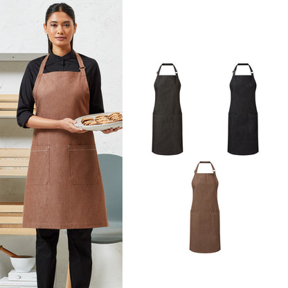 Premier Cotton denim bib apron, organic and Fairtrade certified