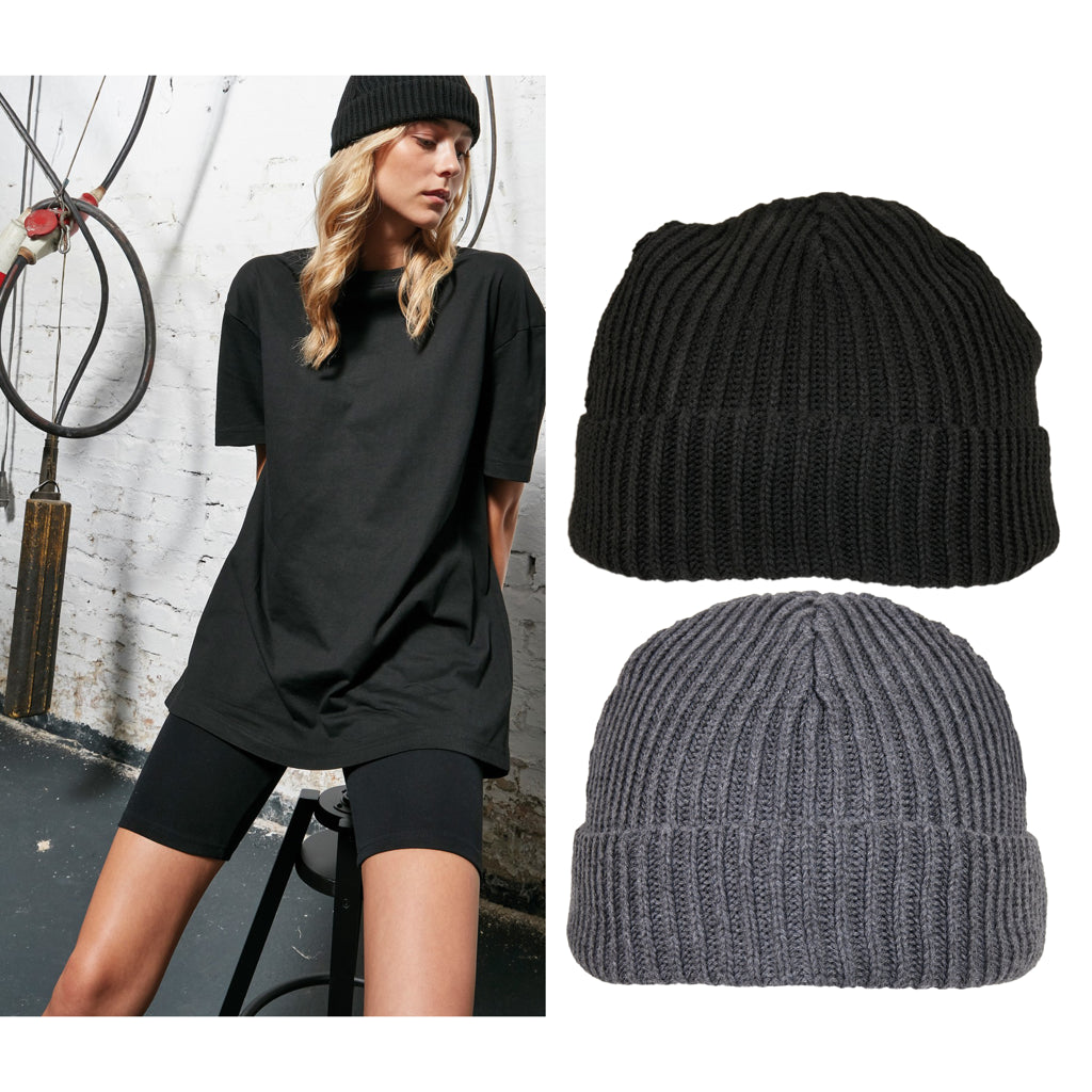 Build Your Brand Recycled yarn fisherman beanie