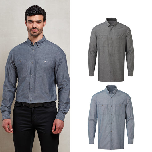 Premier Men’s Chambray shirt, organic and Fairtrade certified