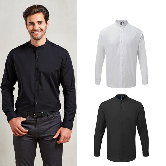 Premier Banded collar grandad long sleeve shirt