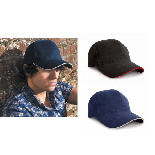 Result Headwear Pro-style heavy cotton cap with sandwich peak