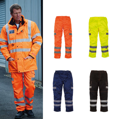 Yoko Hi-vis polycotton cargo trousers with kneepad pockets (HV018T/3M)