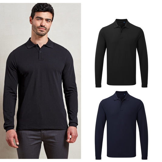 Premier ‘Essential’ unisex long sleeve workwear polo shirt