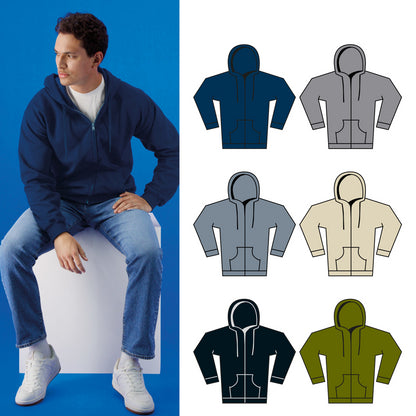 Gildan Softstyle™ midweight fleece adult full-zip hooded sweatshirt