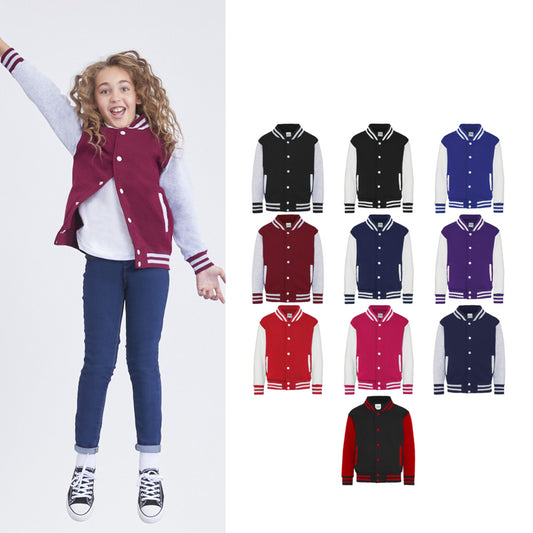 AWDis Just Hoods Kids varsity jacket