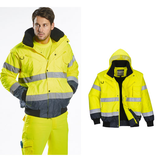 Portwest Hi-vis contrast bomber jacket (C465)