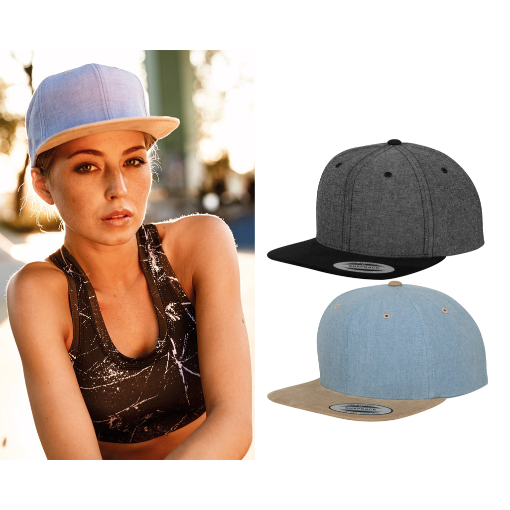 Flexfit by Yupoong Chambray-suede snapback (6089CH)