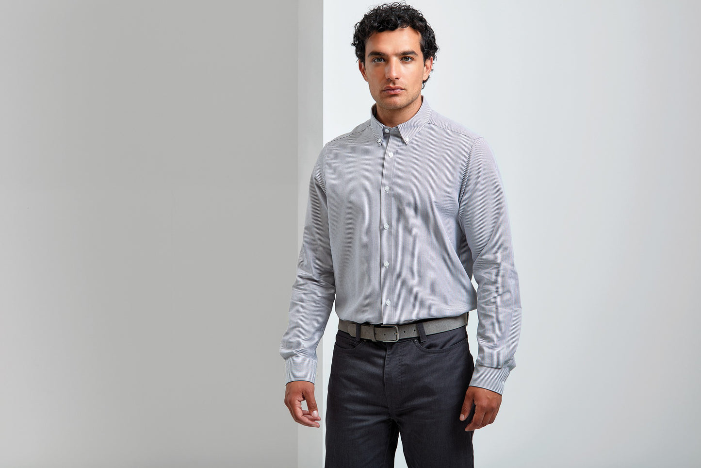 Premier Cotton-rich Oxford stripes shirt