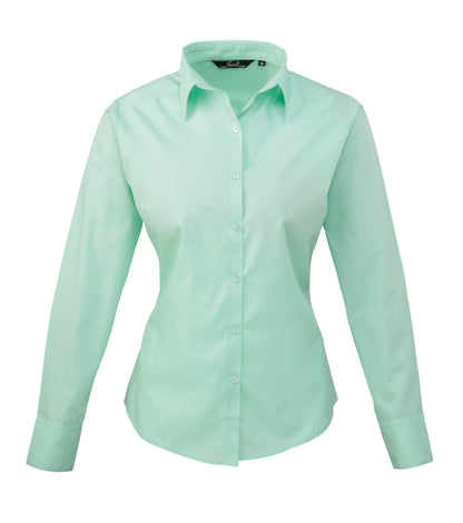 Premier Women's poplin long sleeve blouse - Aqua