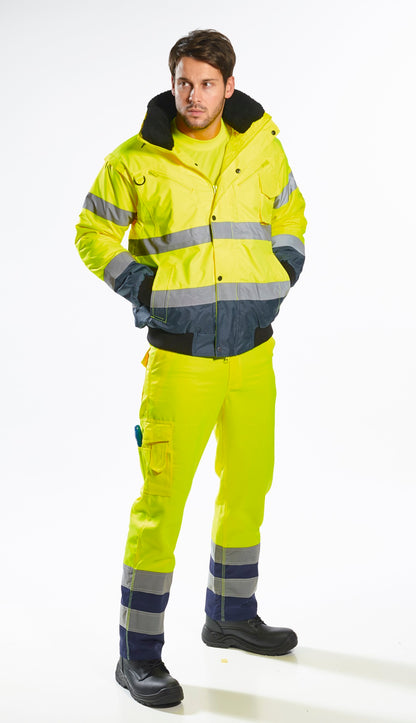 Portwest Hi-vis contrast bomber jacket (C465)