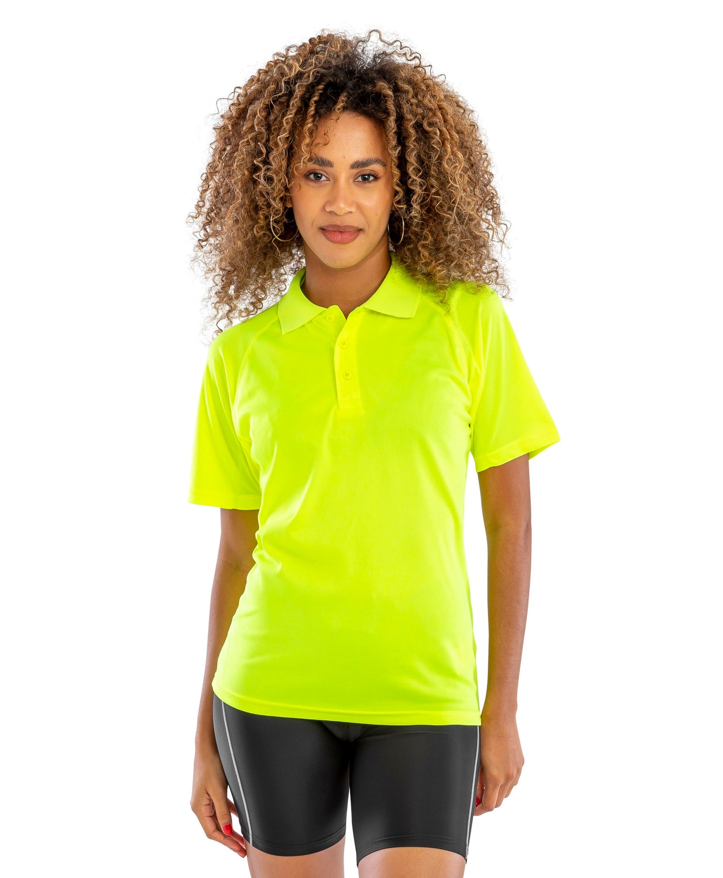 Spiro Performance Aircool polo shirt - Flo Yellow