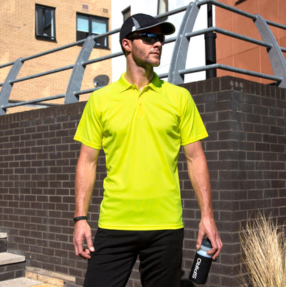 Spiro Performance Aircool polo shirt - Flo Yellow