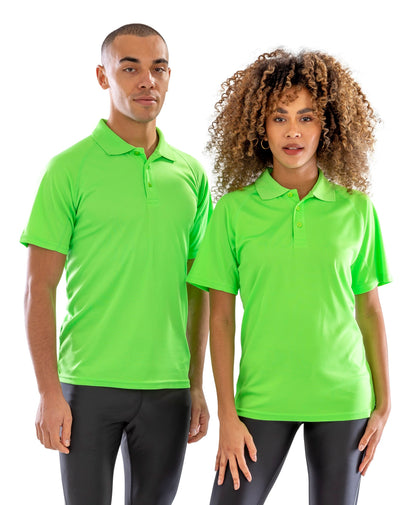 Spiro Performance Aircool polo shirt - Flo Yellow